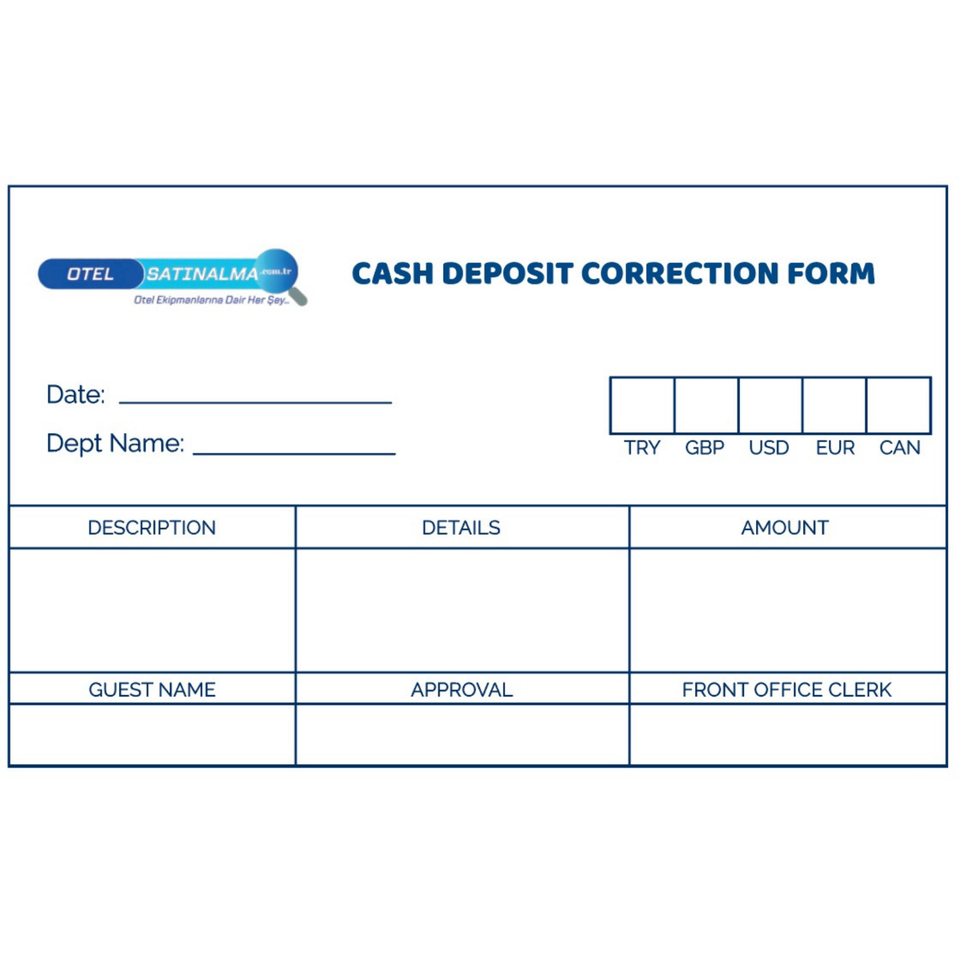 Cash Depozit Correction Form